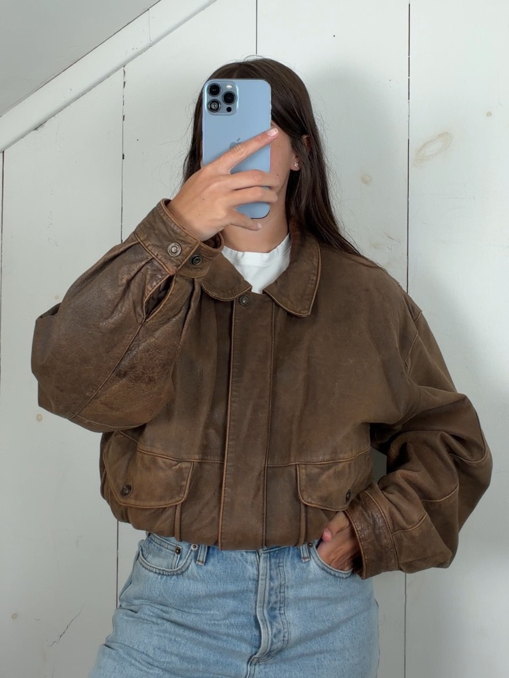 Vintage Wilsons Adventure Bound Brown Leather Flight Avaitor Bomber Jacket Men L